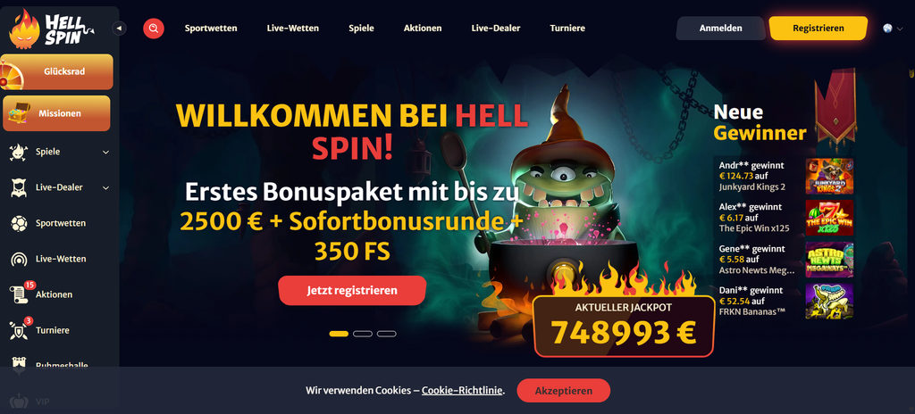 Spiny Hellspin, czyli bonus bez depozytu w slocie z wilkiem i stawką 0,25